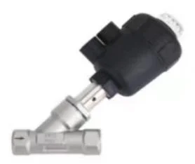 DN15-80 Pnstainless Steel Pneumatic Angle Seat Valve Plastic Head 2/2 Way Piston Air Gas Steam Control Double Acting Single